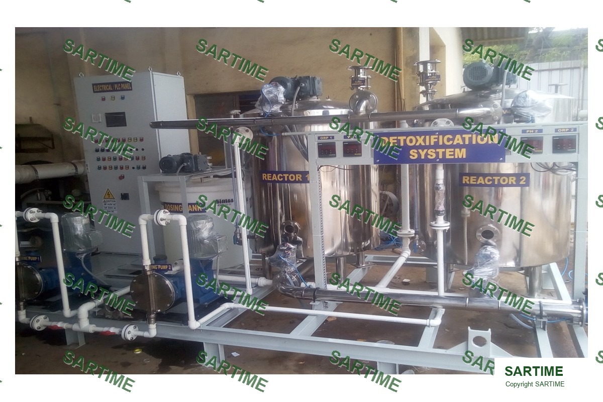 Detoxification system for complex chemical wastewater